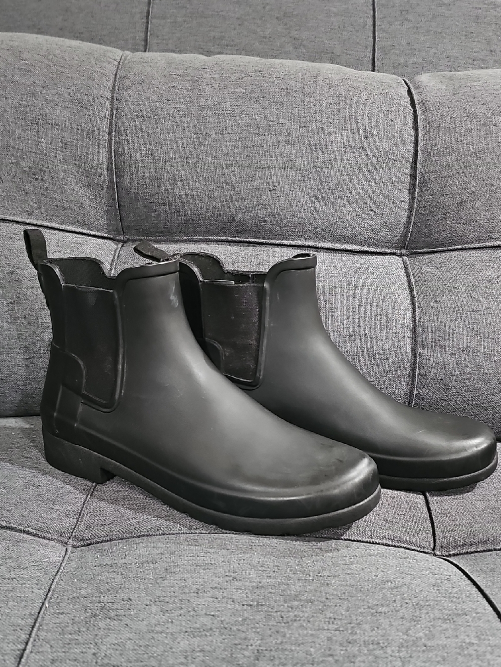 Hunter Black Chelsea Rain Ankle Boots